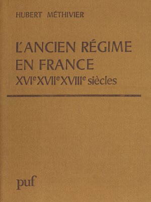 cover image of L'Ancien régime en France